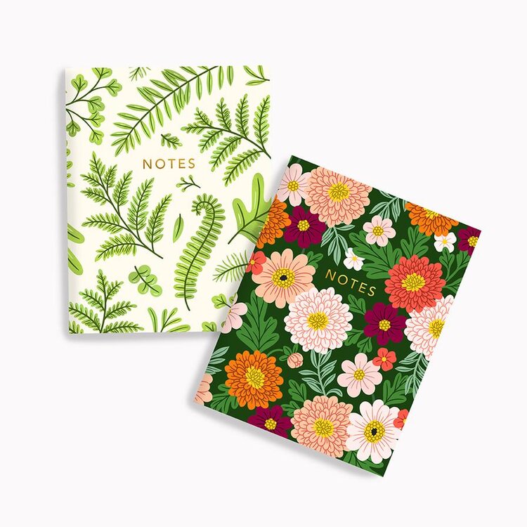 Summer Ferns + Chrysanthemum Floral Pocket Notes